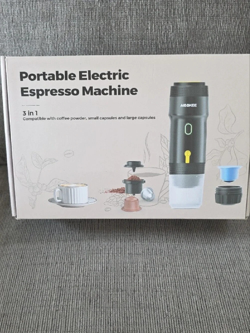 Aibokee Portable Electric Espresso Machine - White, 3 In 1, New In Box.